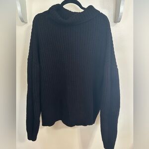 NEW Free People Black Chunky Cowl Neck Sweater